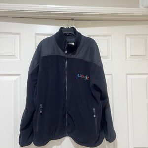 Google  Embroidered NORTH END Men Black‎ Fleece Jacket Sweater Size XL